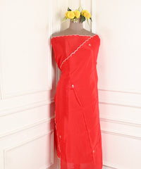 Crepe Red Unstitched Suit
