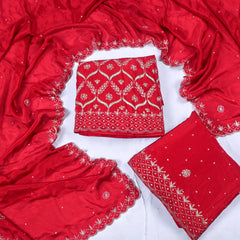 Crepe Maroon Peplum Lehenga Suit