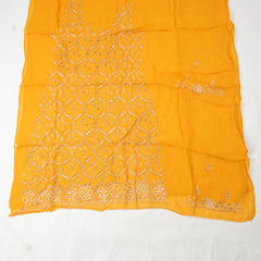 Organza Yellow Unstitched Suit
