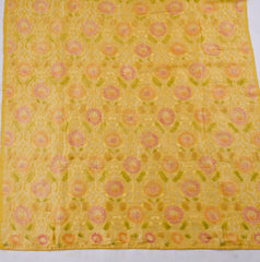 Banarasi Yellow Unstitched Suit
