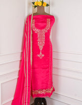 Crepe Magenta Unstitched Suit