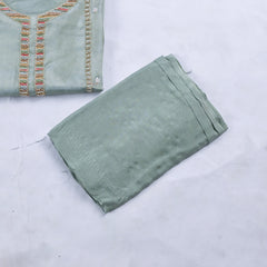 Shimmer Pista Green Unstitched Suit