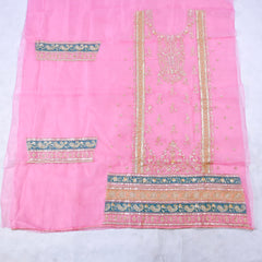 Glass Shimmer Pink Unstitched Suit
