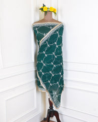 Khadi Green Stitched Lehenga Suit