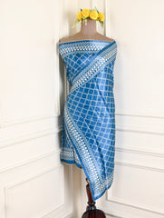 Gavadin Silk Blue Unstitched Suit