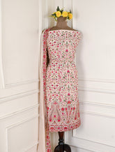 Crepe Beige Unstitched Suit