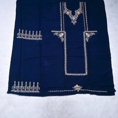 Khadi Navy Blue Unstitched Suit