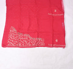 Organza Magenta Unstitched Suit