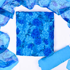 Crepe Blue Unstitched Suit