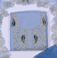 Shimmer Blue Unstitched Suit