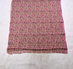 Kashmiri Cotton Check Rose Pink Unstitched Suit