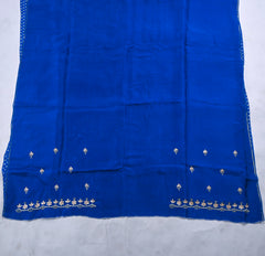Organza Blue Unstitched Suit
