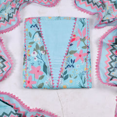 Muslin ferozi Unstitched Suit