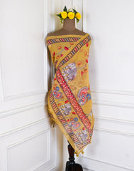 Mul Cotton mustard Yellow Unstitched Suit