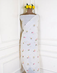 Cotton White Unstitched Suit