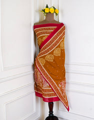 Pure Cotton maroon Unstitched Suit