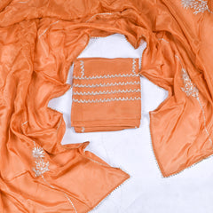Crepe Mustard Unstitched Suit