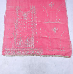 Shimmer Pink Unstitched Lehenga Suit