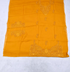 Organza Yellow Unstitched Suit