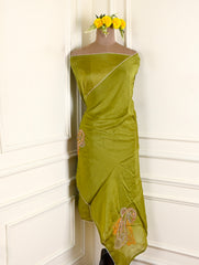 Organza Silk Green Unstitched Suit