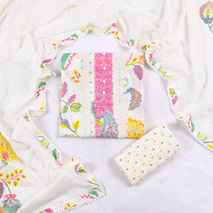 Cotton Cream Unstitched Suit