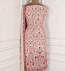 Crepe Beige Unstitched Suit