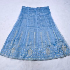 Glass Powder Blue Unstitched Lehenga Suit