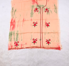 Twill Organza Peach Unstitched Suit