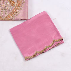 Shimmer Baby Pink Unstitched Suit