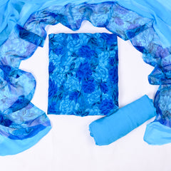 Crepe Blue Unstitched Suit