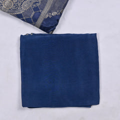 Banarasi Blue Unstitched Suit