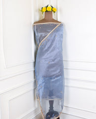 Glass Powder Blue Unstitched Suit