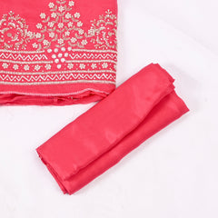 Organza Pink Unstitched Suit
