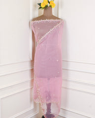 Organza Pink Unstitched Suit