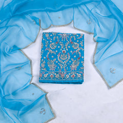 Glass Sky Blue Unstitched Suit