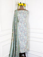 Muslin Mint Green Unstitched Suit