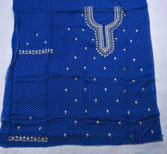 Organza Blue Unstitched Suit