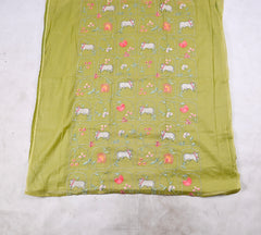 Mul Cotton Lime Unstitched Suit