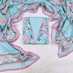Muslin ferozi Unstitched Suit
