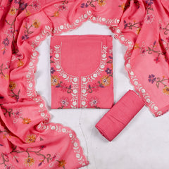 Mul Cotton PInk Unstitched Suit