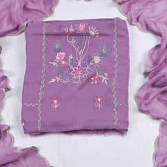 Georgette Purple Unstitched Suit