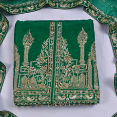 Khadi Green Unstitched Suit