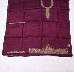 Silk Wine Unstitched Suit