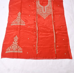 Organza Rust Unstitched Suit