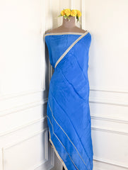 Silk Organza Blue Unstitched Suit