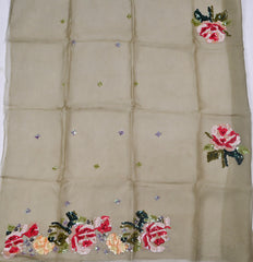 Organza Grey Unstitched Suit