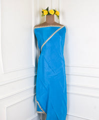 Crepe Sky Blue Unstitched Suit