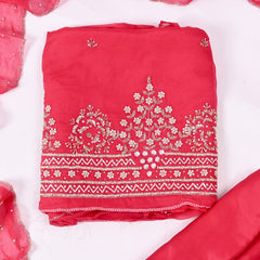 Organza Pink Unstitched Suit