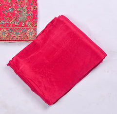 Crepe Organza Pink Unstitched Suit