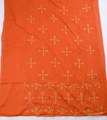 Mul Mul Orange Phulkari Suit